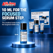10 ML FOR THE FOCUSED SERUM STEP. The smallest bottle holds the targeted middle step.