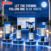 LET THE EVENING FOLLOW ONE BLUE ROUTE. Move through all four steps in sequence.