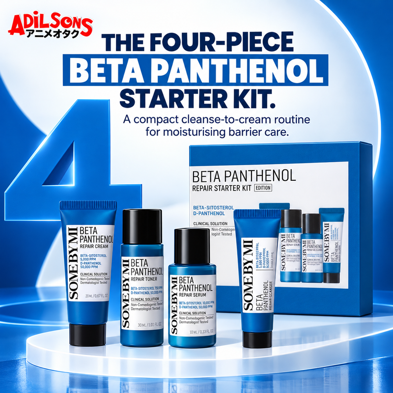THE FOUR-PIECE BETA PANTHENOL STARTER KIT. A compact cleanse-to-cream routine for moisturising barrier care.