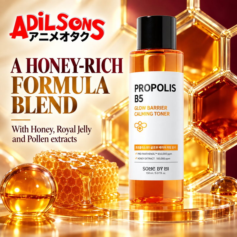 Adilsons ad for SOME BY MI Propolis B5 Glow Barrier Calming Toner 150ml: A HONEY-RICH FORMULA BLEND