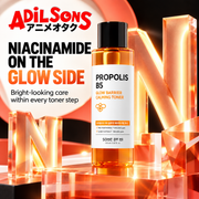 Adilsons ad for SOME BY MI Propolis B5 Glow Barrier Calming Toner 150ml: NIACINAMIDE ON THE GLOW SIDE