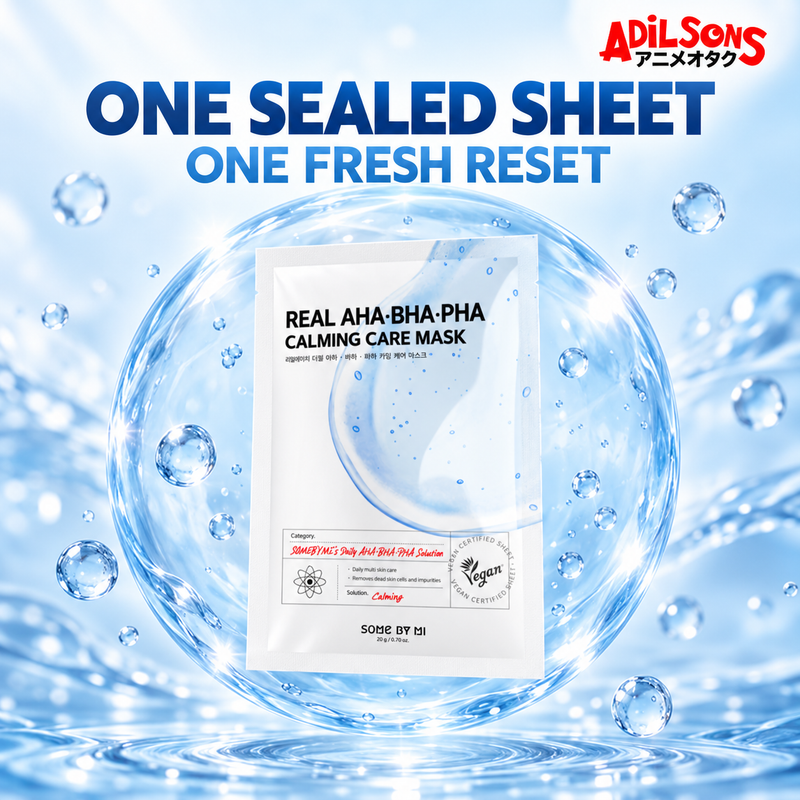 Adilsons Beauty SOME BY MI AHA-BHA-PHA mask ad: ONE SEALED SHEET — ONE FRESH RESET