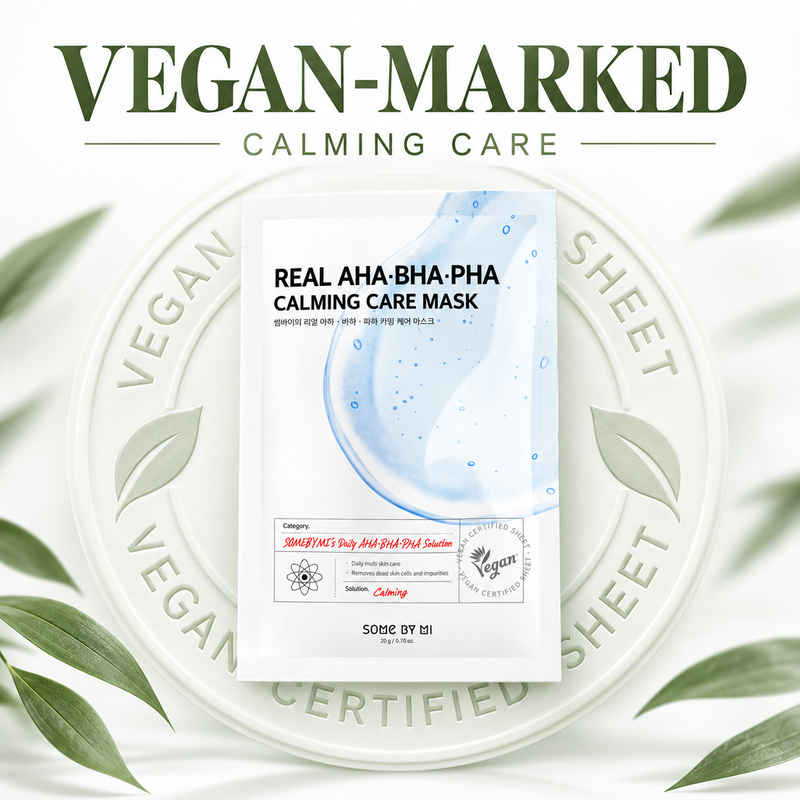Adilsons Beauty SOME BY MI AHA-BHA-PHA mask ad: VEGAN-MARKED — CALMING CARE