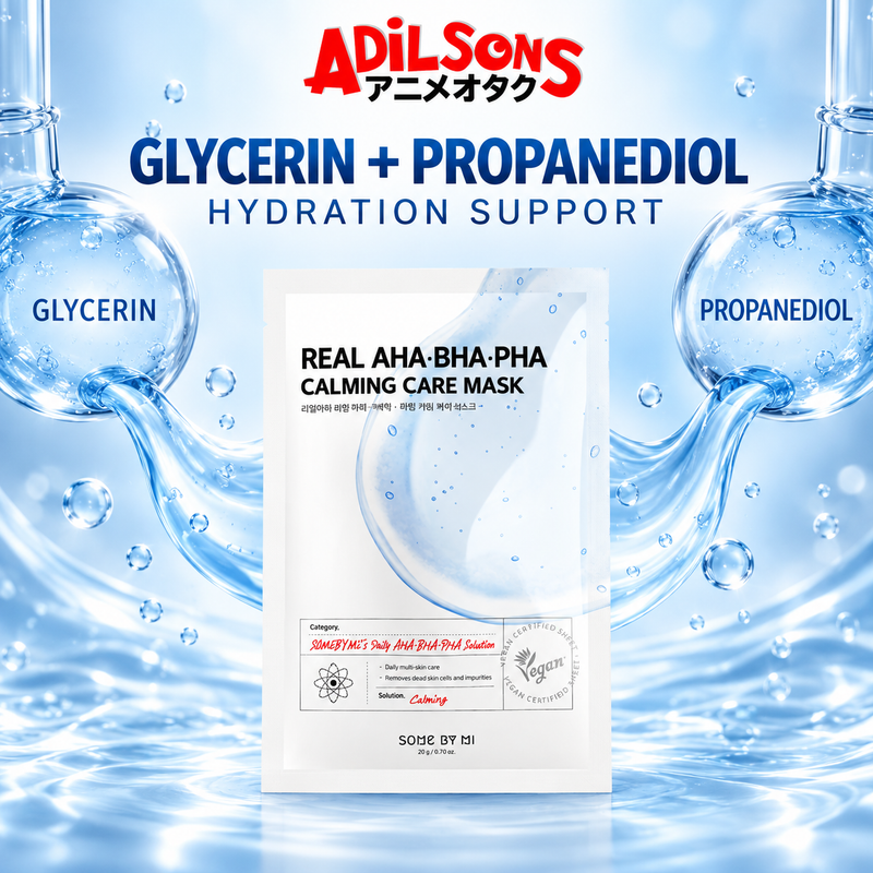 Adilsons Beauty SOME BY MI AHA-BHA-PHA mask ad: GLYCERIN + PROPANEDIOL — HYDRATION SUPPORT