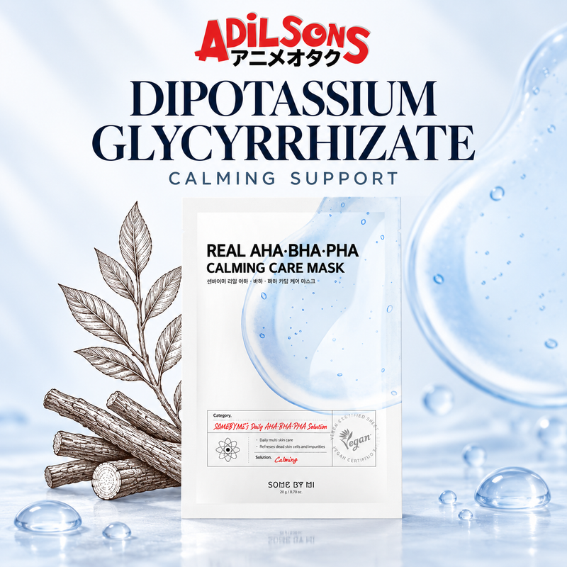 Adilsons Beauty SOME BY MI AHA-BHA-PHA mask ad: DIPOTASSIUM GLYCYRRHIZATE — CALMING SUPPORT