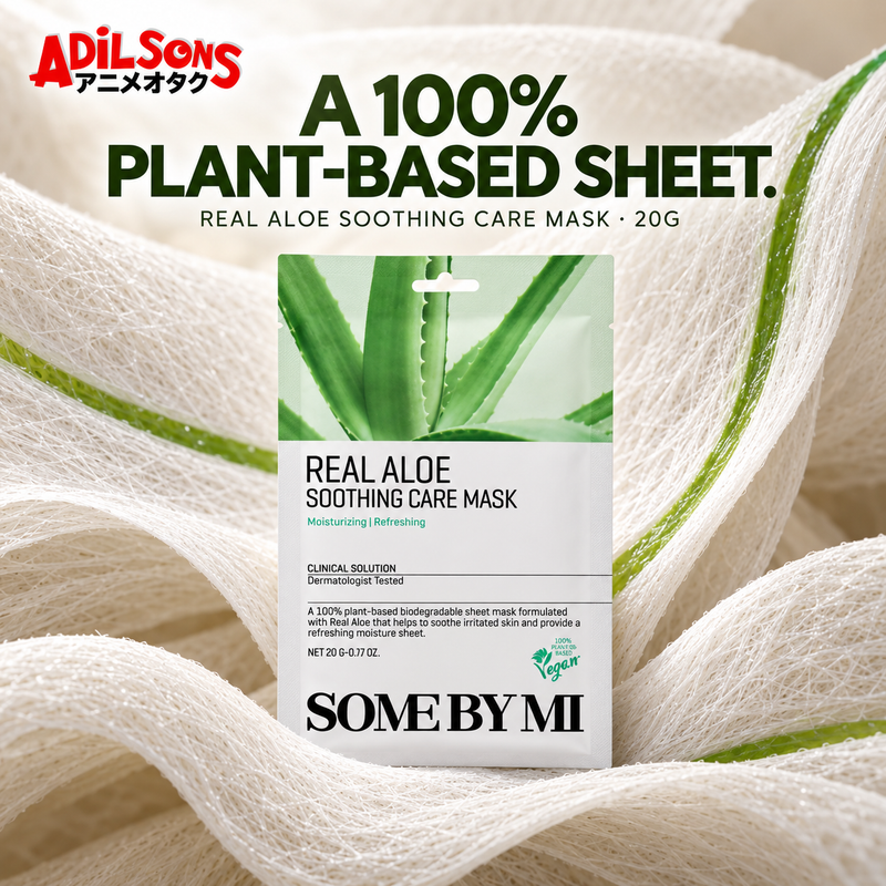 SOME BY MI Real Aloe Soothing Care Mask 20g creative: plant-based sheet.