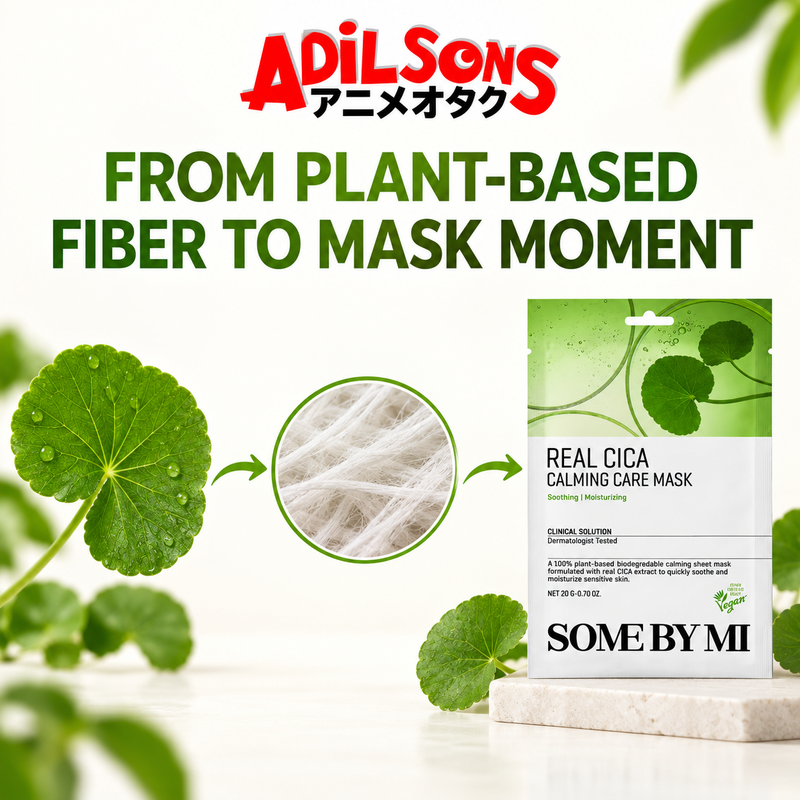 Adilsons creative for SOME BY MI Real Cica Calming Care Mask 20G — FROM PLANT-BASED FIBER TO MASK MOMENT