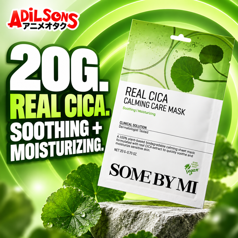 Adilsons creative for SOME BY MI Real Cica Calming Care Mask 20G — 20G. REAL CICA. SOOTHING + MOISTURIZING.