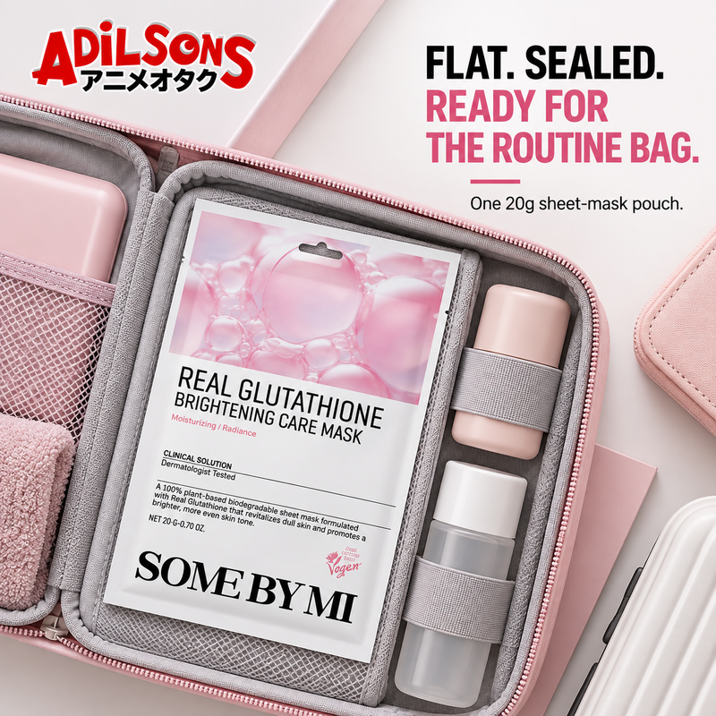 An organizer layout sells the flat sealed 20g pouch for a routine bag.