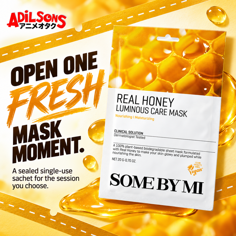 SOME BY MI Real Honey Luminous Care Mask 20g creative 9: OPEN ONE FRESH MASK MOMENT.