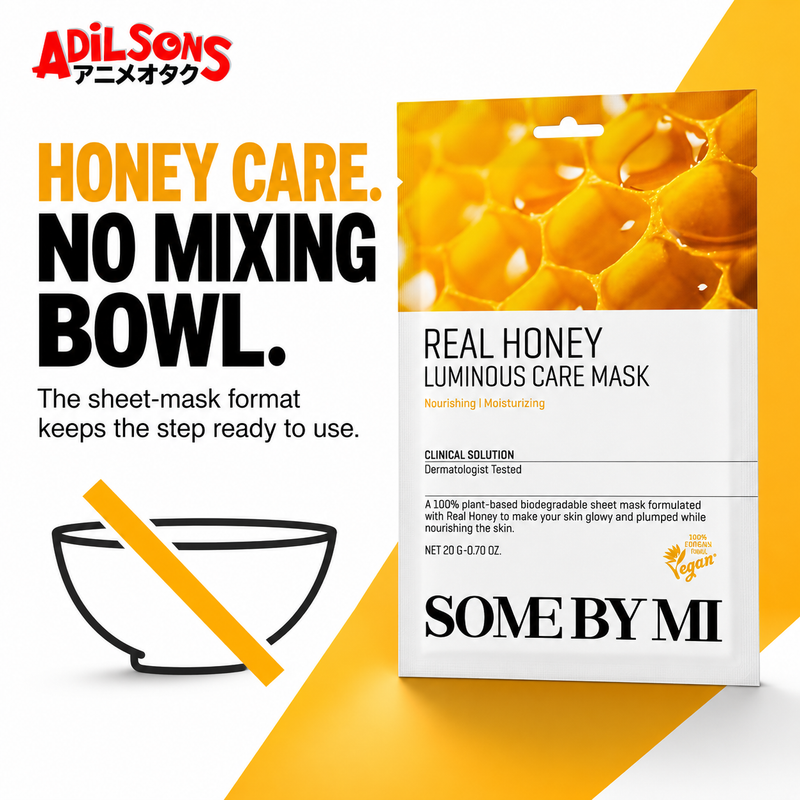 SOME BY MI Real Honey Luminous Care Mask 20g creative 10: HONEY CARE. NO MIXING BOWL.
