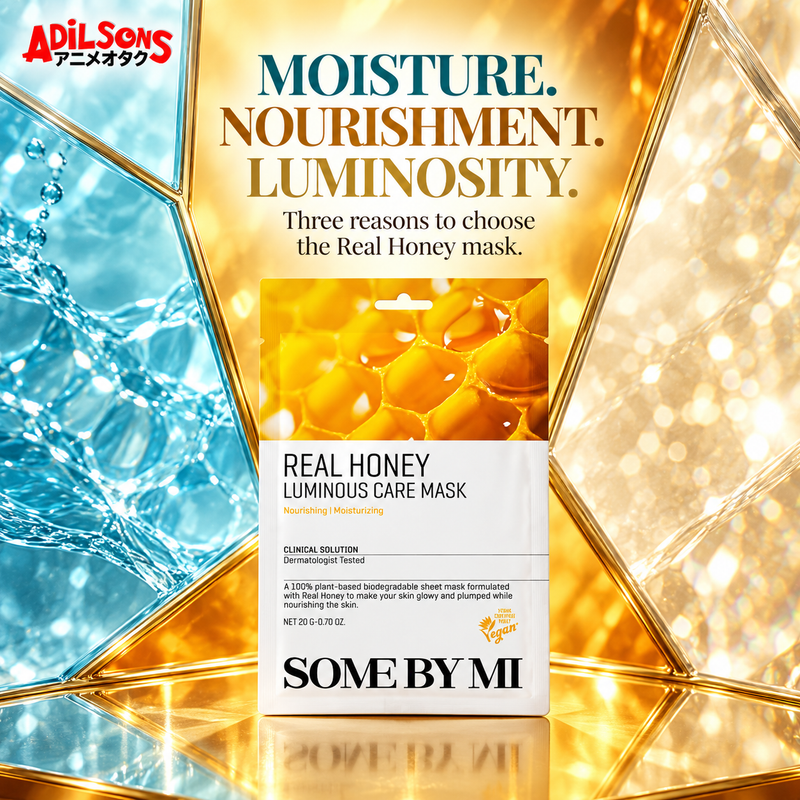 SOME BY MI Real Honey Luminous Care Mask 20g creative 15: MOISTURE. NOURISHMENT. LUMINOSITY.