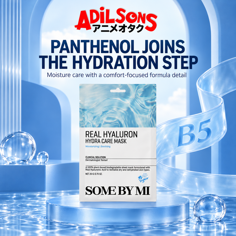 Adilsons ad for SOME BY MI Real Hyaluron Hydra Care Mask 20g: PANTHENOL JOINS THE HYDRATION STEP