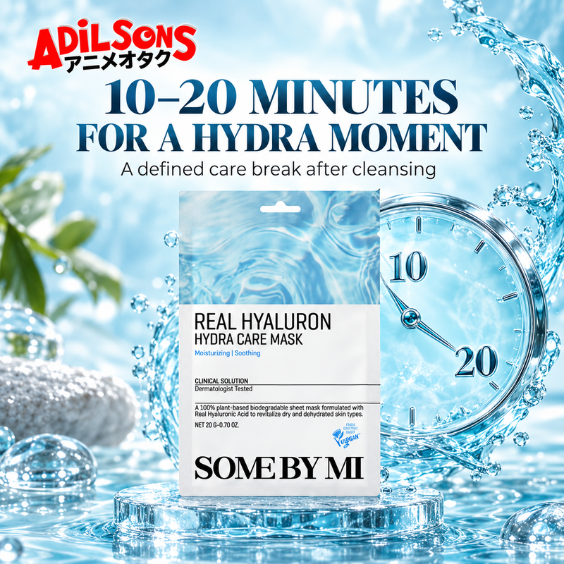 Adilsons ad for SOME BY MI Real Hyaluron Hydra Care Mask 20g: 10–20 MINUTES FOR A HYDRA MOMENT