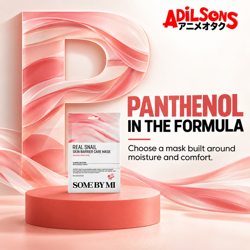 Adilsons Beauty SOME BY MI Real Snail Skin Barrier Care Mask ad: PANTHENOL IN THE FORMULA / Choose a mask built around moisture and comfort.