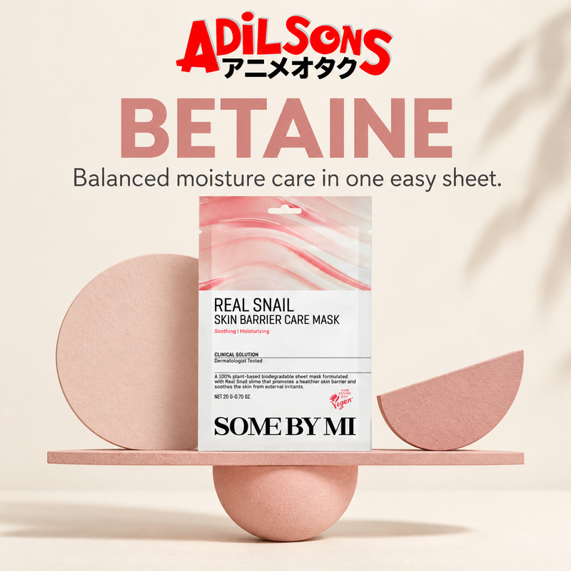 Adilsons Beauty SOME BY MI Real Snail Skin Barrier Care Mask ad: BETAINE / Balanced moisture care in one easy sheet.