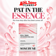 Adilsons Beauty SOME BY MI Real Snail Skin Barrier Care Mask ad: PAT IN THE ESSENCE / No rinse step after the sheet comes off.