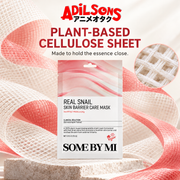 Adilsons Beauty SOME BY MI Real Snail Skin Barrier Care Mask ad: PLANT-BASED CELLULOSE SHEET / Made to hold the essence close.