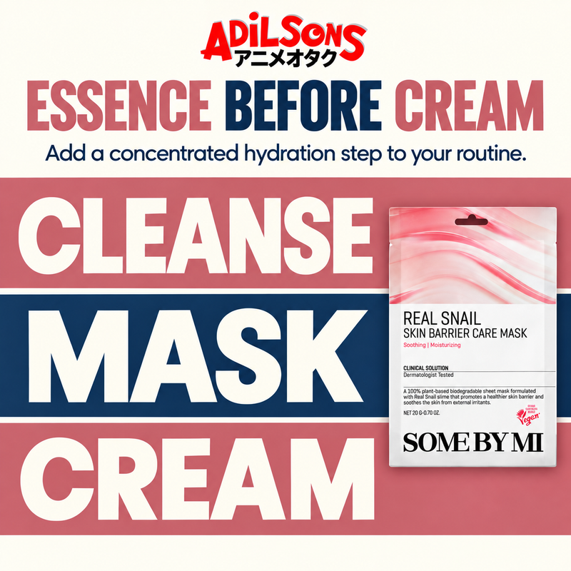 Adilsons Beauty SOME BY MI Real Snail Skin Barrier Care Mask ad: ESSENCE BEFORE CREAM / Add a concentrated hydration step to your routine.