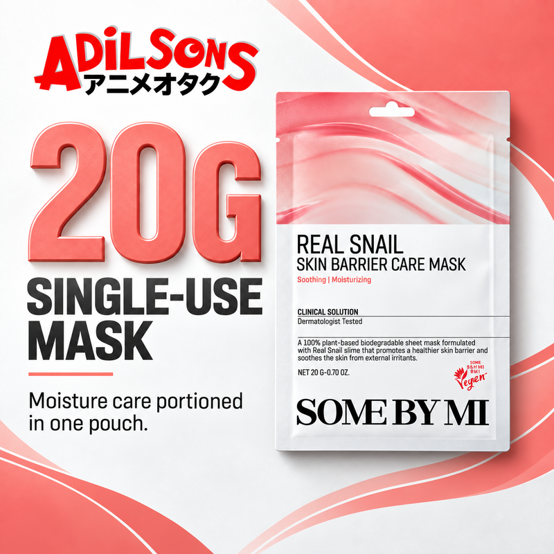 Adilsons Beauty SOME BY MI Real Snail Skin Barrier Care Mask ad: 20G SINGLE-USE MASK / Moisture care portioned in one pouch.