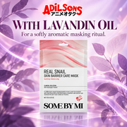 Adilsons Beauty SOME BY MI Real Snail Skin Barrier Care Mask ad: WITH LAVANDIN OIL / For a softly aromatic masking ritual.