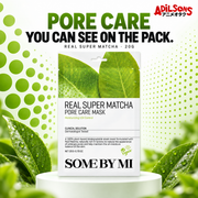 SOME BY MI Real Super Matcha Pore Care Mask 20g creative: pore-care pack positioning.