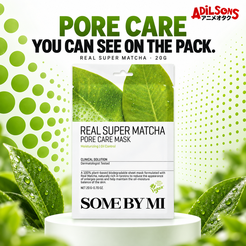 SOME BY MI Real Super Matcha Pore Care Mask 20g creative: pore-care pack positioning.