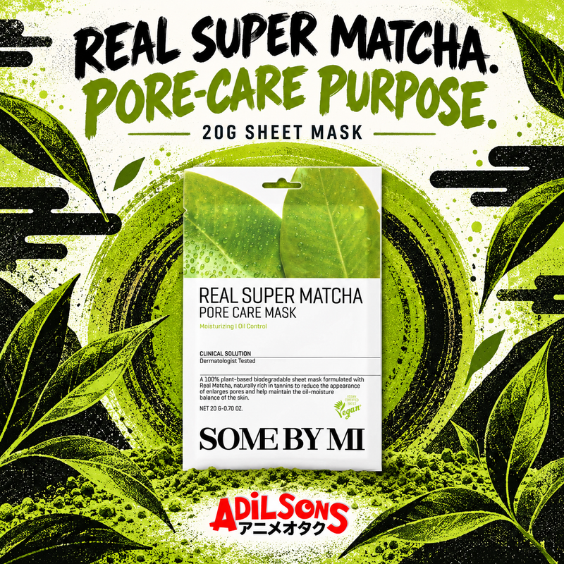 SOME BY MI Real Super Matcha Pore Care Mask 20g creative: Real Super Matcha identity.