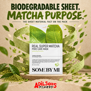 SOME BY MI Real Super Matcha Pore Care Mask 20g creative: biodegradable sheet.