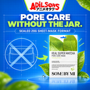 SOME BY MI Real Super Matcha Pore Care Mask 20g creative: mess-free format.
