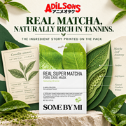 SOME BY MI Real Super Matcha Pore Care Mask 20g creative: tannin-rich Real Matcha pack statement.