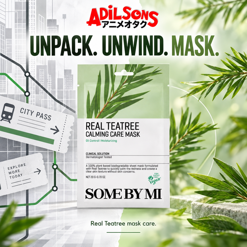 Adilsons creative for SOME BY MI Real Teatree Calming Care Mask 20G — UNPACK. UNWIND. MASK.