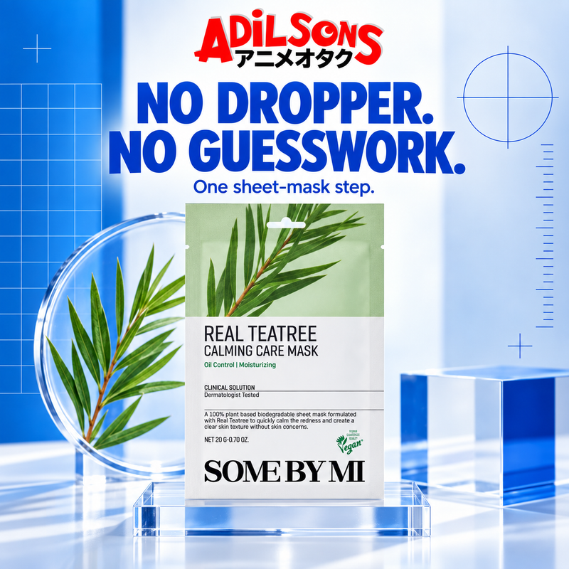Adilsons creative for SOME BY MI Real Teatree Calming Care Mask 20G — NO DROPPER. NO GUESSWORK.