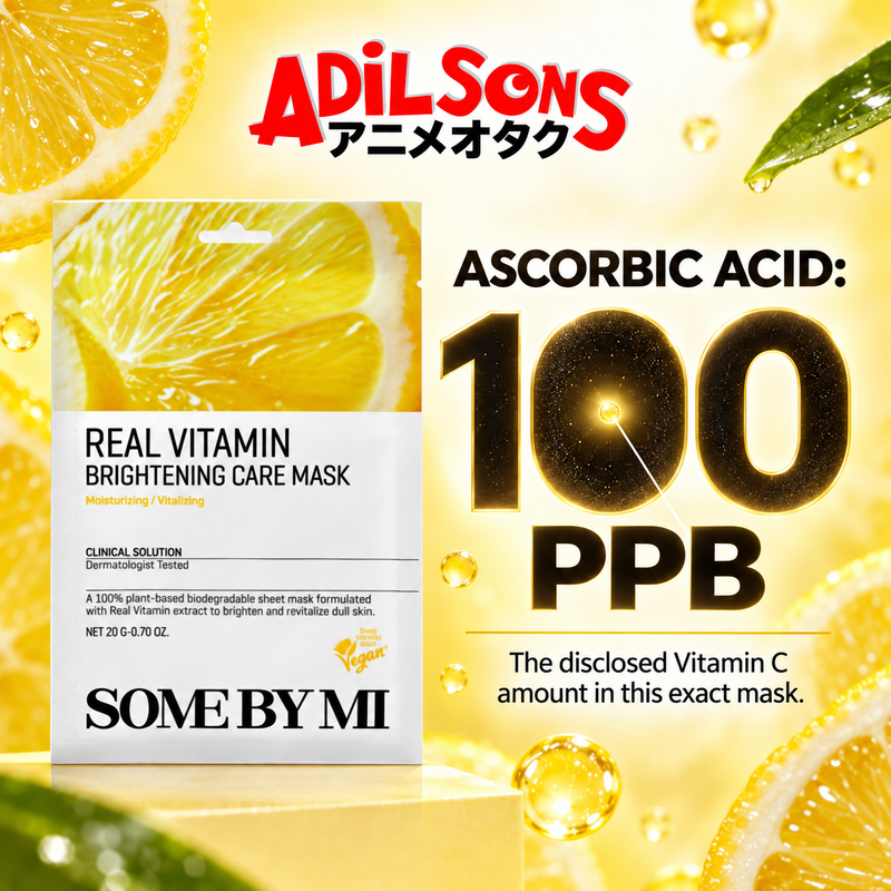 A precision visual states the exact disclosed 100 ppb ascorbic-acid amount.
