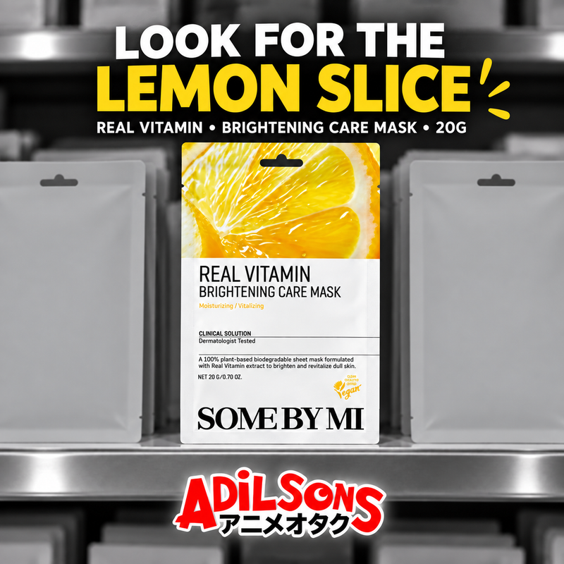 A monochrome shelf makes the exact lemon-slice pouch instantly recognisable.