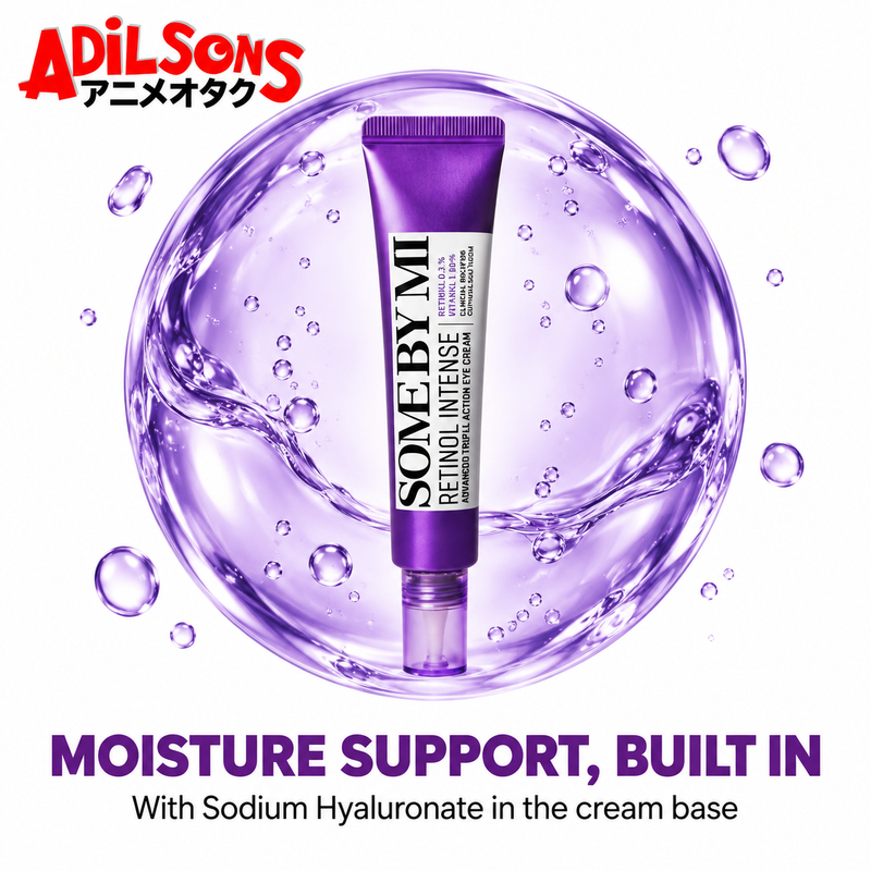 Adilsons ad for SOME BY MI Retinol Intense Advanced Triple Action Eye Cream 30ml: MOISTURE SUPPORT, BUILT IN