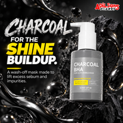 SOME BY MI Charcoal BHA Pore Clay Bubble Mask creative 3: CHARCOAL FOR THE SHINE BUILDUP.