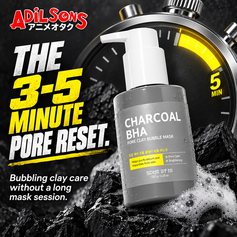 SOME BY MI Charcoal BHA Pore Clay Bubble Mask creative 9: THE 3-5 MINUTE PORE RESET.