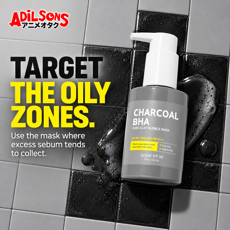 SOME BY MI Charcoal BHA Pore Clay Bubble Mask creative 13: TARGET THE OILY ZONES.
