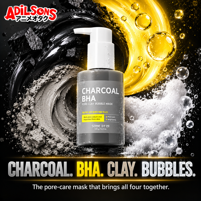 SOME BY MI Charcoal BHA Pore Clay Bubble Mask creative 20: CHARCOAL. BHA. CLAY. BUBBLES.