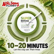 Adilsons Beauty SOME BY MI Super Matcha Pore Clean Clay Mask ad: 10–20 MINUTES / Let the clay set. Then rinse.