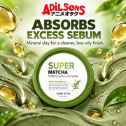 Adilsons Beauty SOME BY MI Super Matcha Pore Clean Clay Mask ad: ABSORBS EXCESS SEBUM / Mineral clay for a cleaner, less-oily finish.