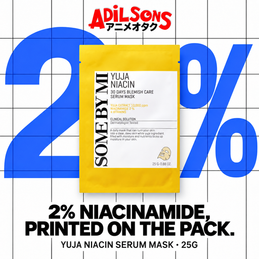 SOME BY MI Yuja Niacin 30 Days Blemish Care Serum Mask 25g creative: 2% niacinamide disclosure.