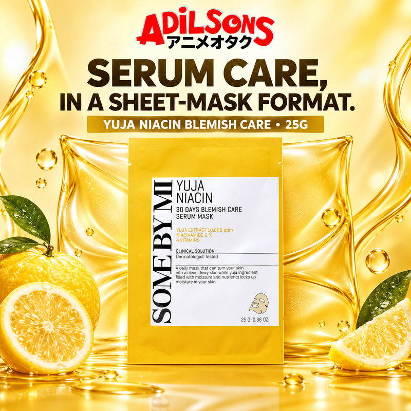SOME BY MI Yuja Niacin 30 Days Blemish Care Serum Mask 25g creative: serum-mask format.
