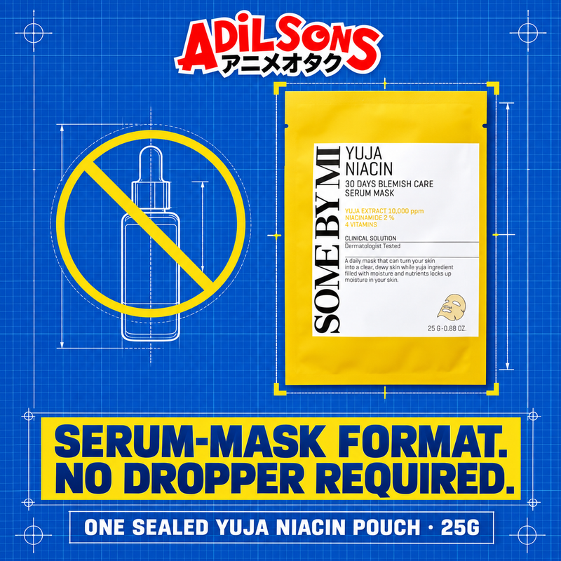 SOME BY MI Yuja Niacin 30 Days Blemish Care Serum Mask 25g creative: dropper-free serum-mask format.