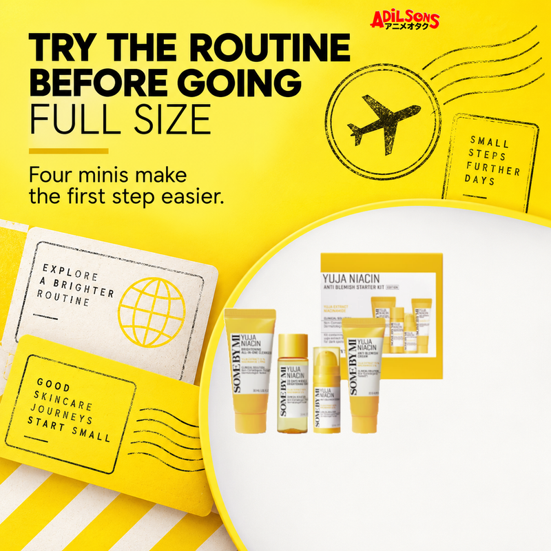 SOME BY MI Yuja Niacin four-piece starter kit — lower-commitment trial sales creative for Adilsons Mauritius
