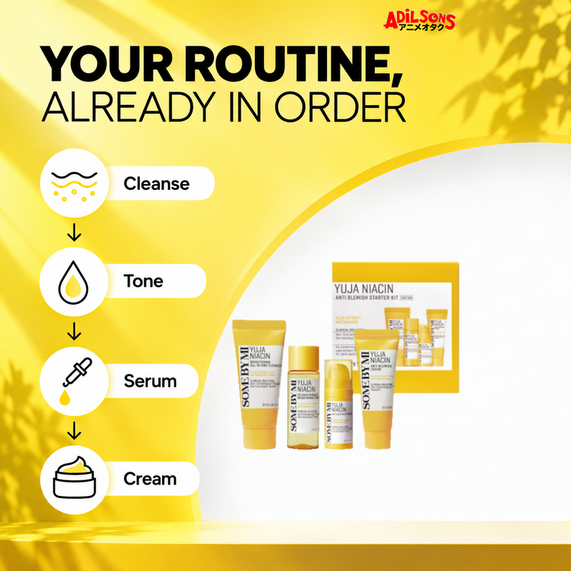 SOME BY MI Yuja Niacin four-piece starter kit — ready-made order sales creative for Adilsons Mauritius