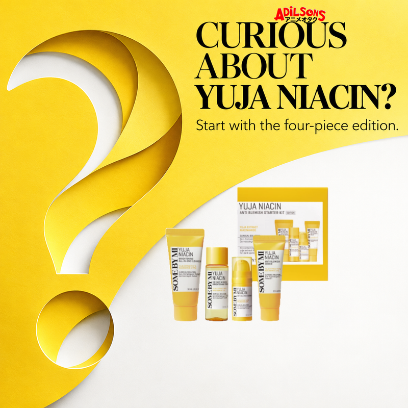 SOME BY MI Yuja Niacin four-piece starter kit — brand-family discovery sales creative for Adilsons Mauritius