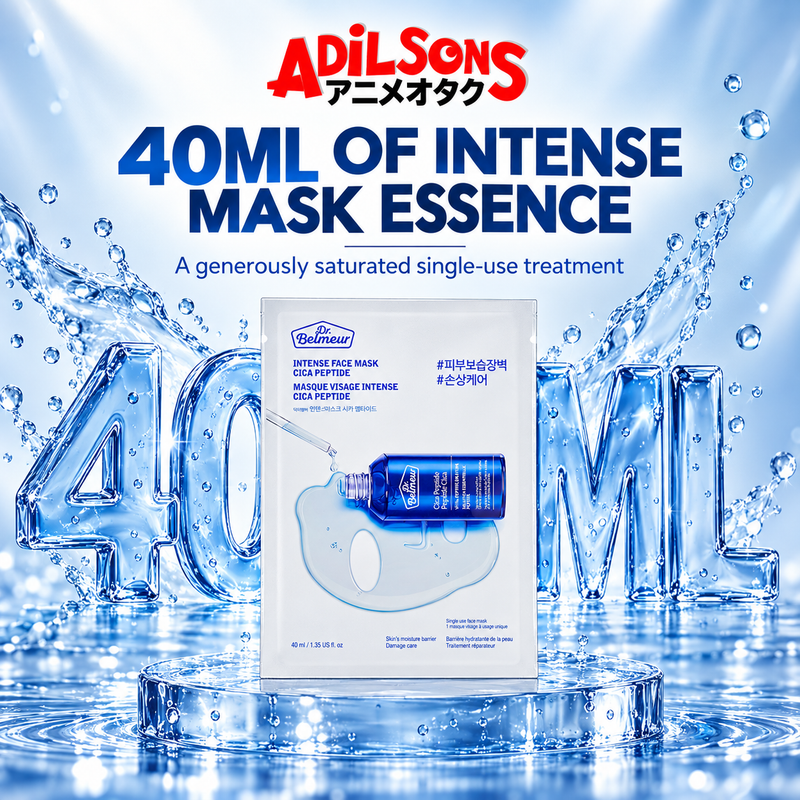 Adilsons ad for The Face Shop Dr.Belmeur Intense Face Mask Cica Peptide: 40ML OF INTENSE MASK ESSENCE