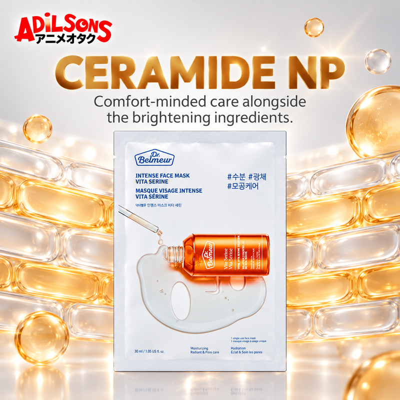 Adilsons Beauty Dr.Belmeur Vita Serine mask ad: CERAMIDE NP / Comfort-minded care alongside the brightening ingredients.